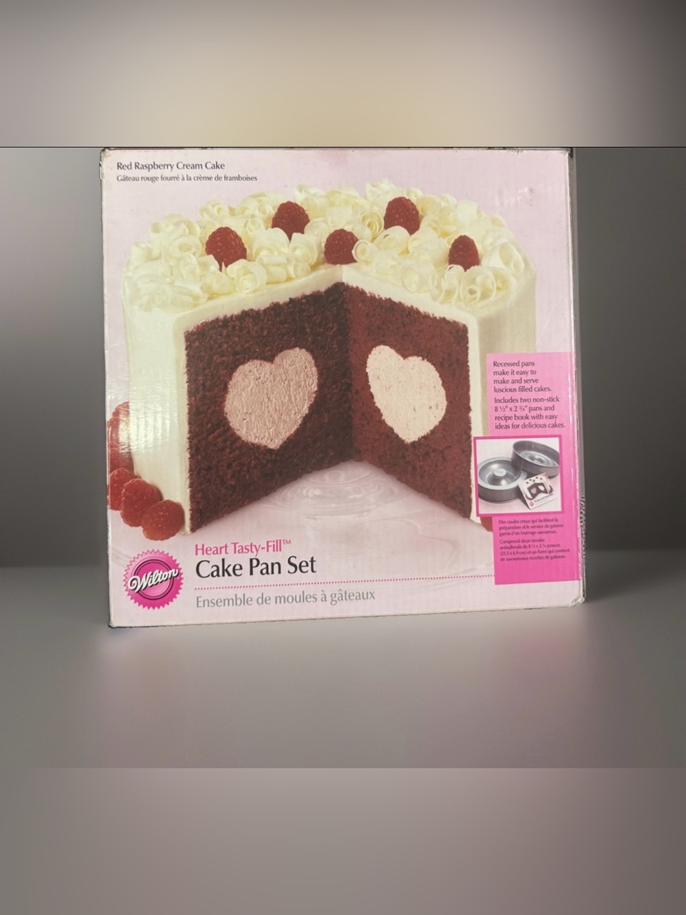 Wilton Heart Tasty-Fill Cake Pan Set New Heart Inside Cake w/ Instructions & box